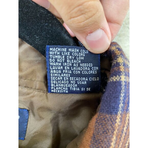 John Blair Mens Brown Plaid Long Sleeve Button Down Shirt Quilted Lined Large - Picture 6 of 7